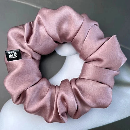100% Mulberry Silk Hair Scrunchies Ponytail Holders for Women / Girls 19 Momme